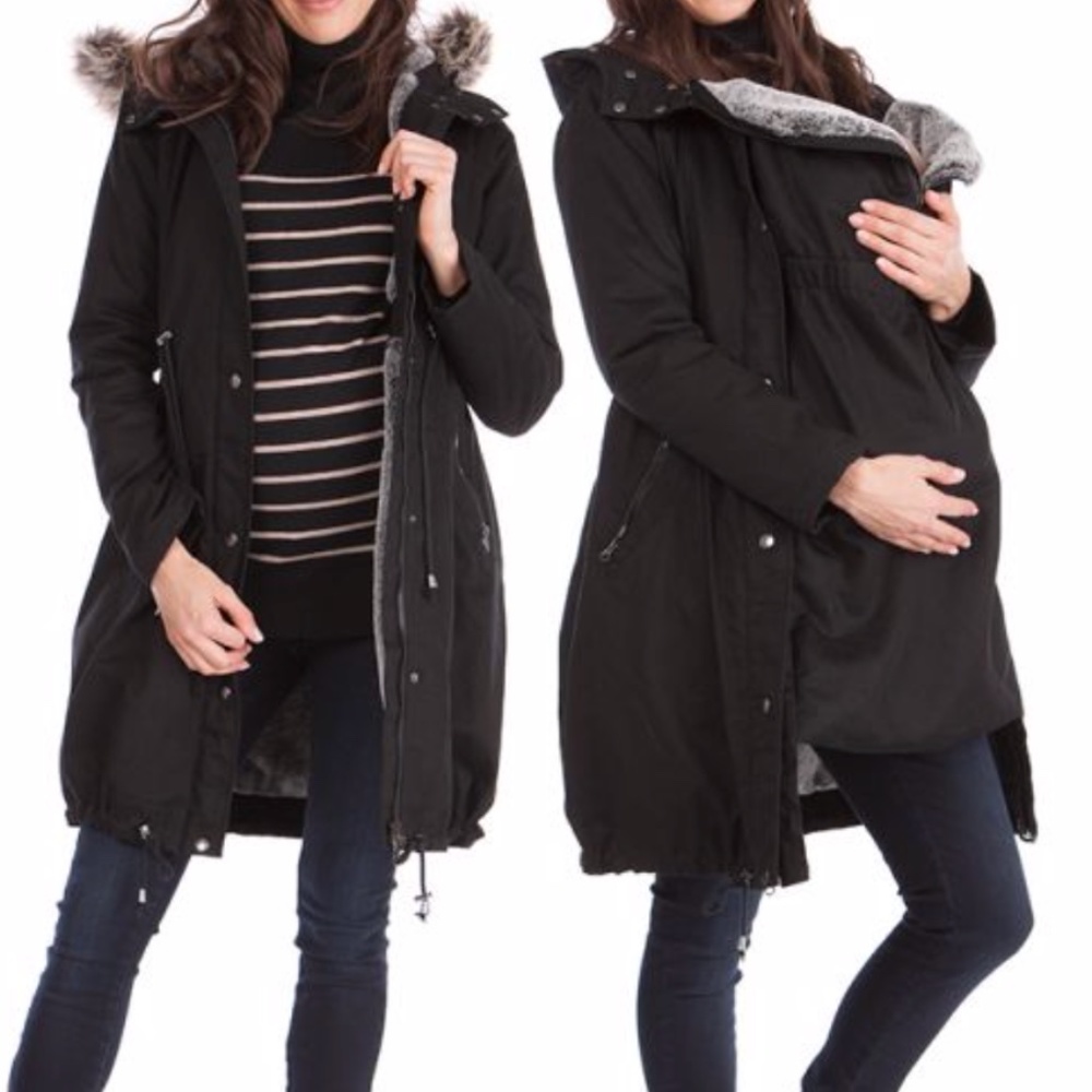 Seraphine 3 in 1 Maternity Parka Black US4 UK8